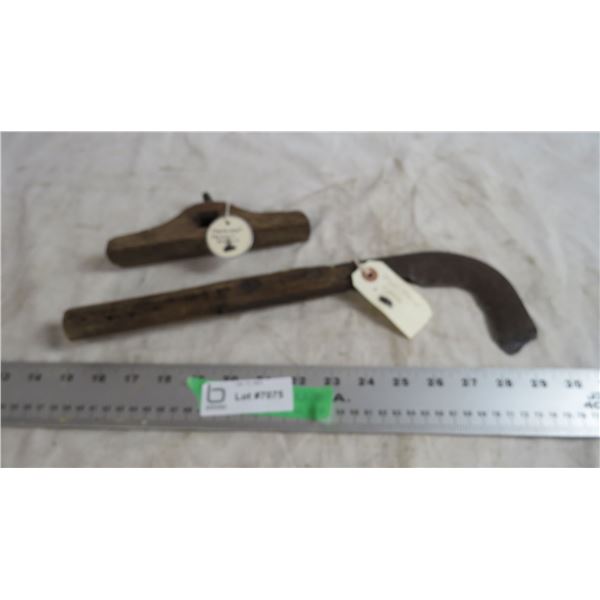 antique bale twine cutter + carpenters square marker