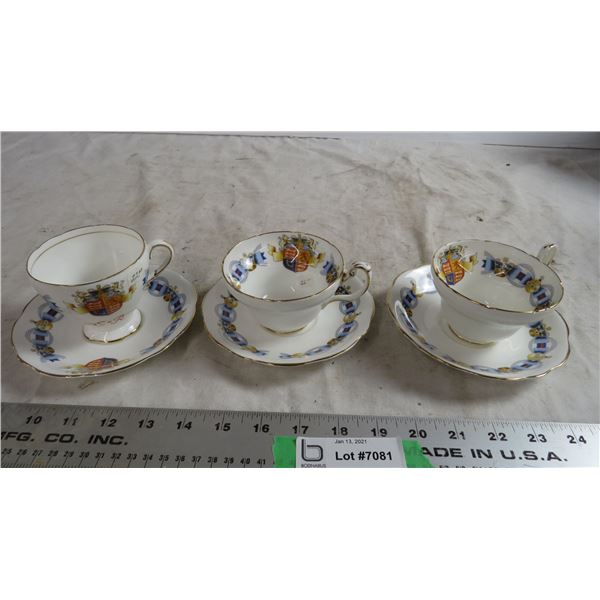 Foley bone china coronation cup + saucers - 1953