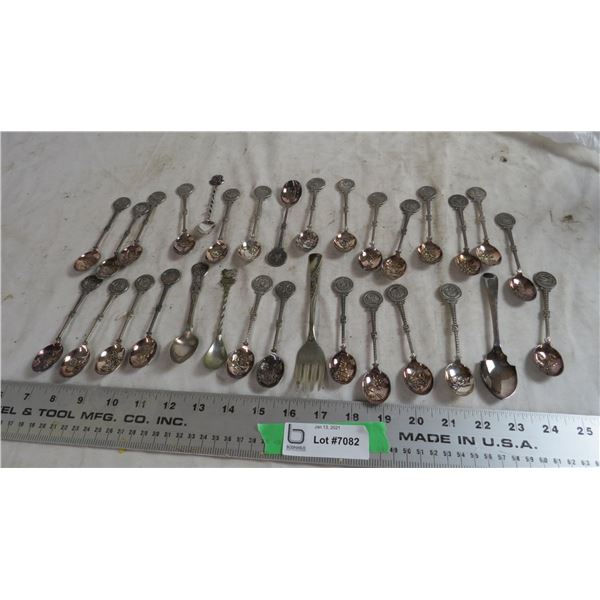 EPNS collector spoons + large fork