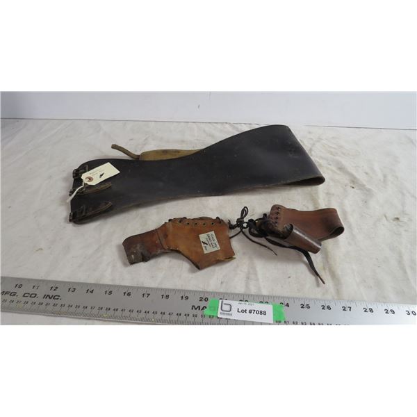 Motorcycle back belt, 1930's skalers ankle supports (pair)