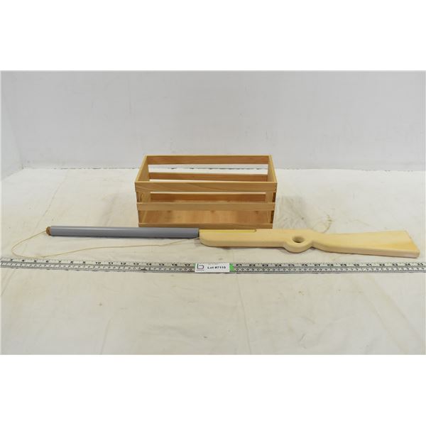 Wooden Cork Gun & Wooden Box