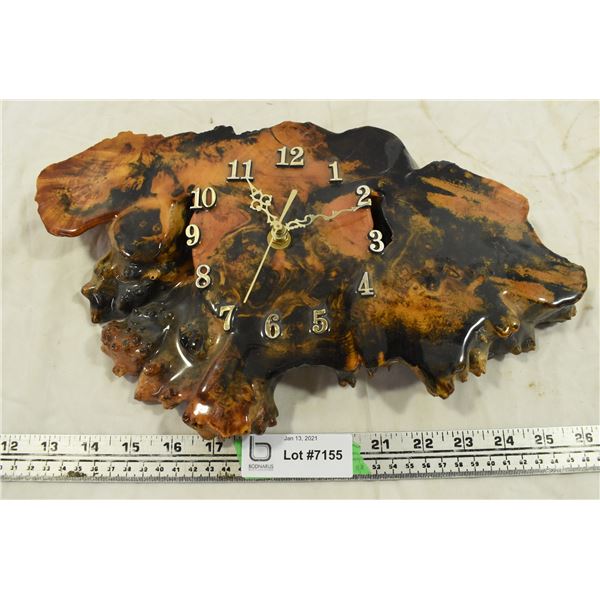 Plastic, Wood Styled Clock