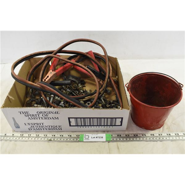 Booster Cable, Bucket & Misc. Items