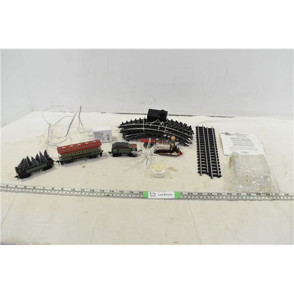 Model Train Set & Glass Train Ornaments