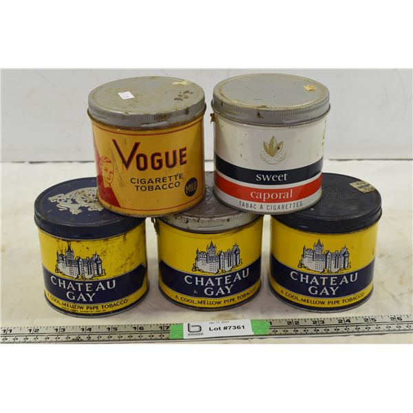 Chateu Gay, Vogue & Sweet Caporal Tobacco Tins