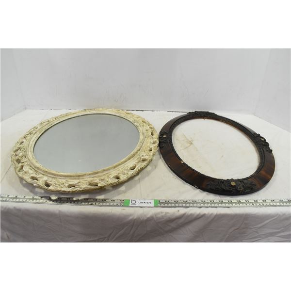 1 Circular Mirror & 1 Circular Frame