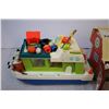 Image 3 : Vintage Fisher Price Little People: Barn, Houseboat & pieces. Hammer toy set & Pirate Mickey Mouse
