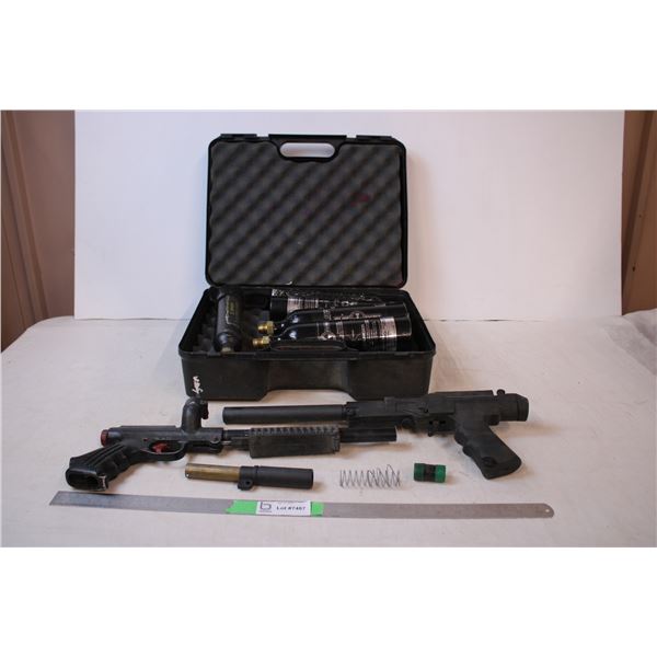 Carrying case with Paintball Guns