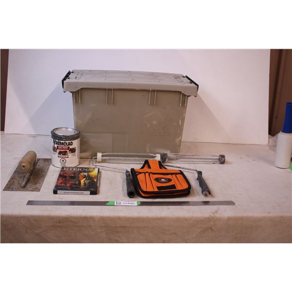 Tote with Paint rollers,Misc Items