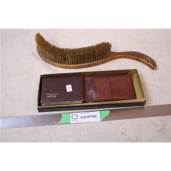 Specialty Brush and leather wallet