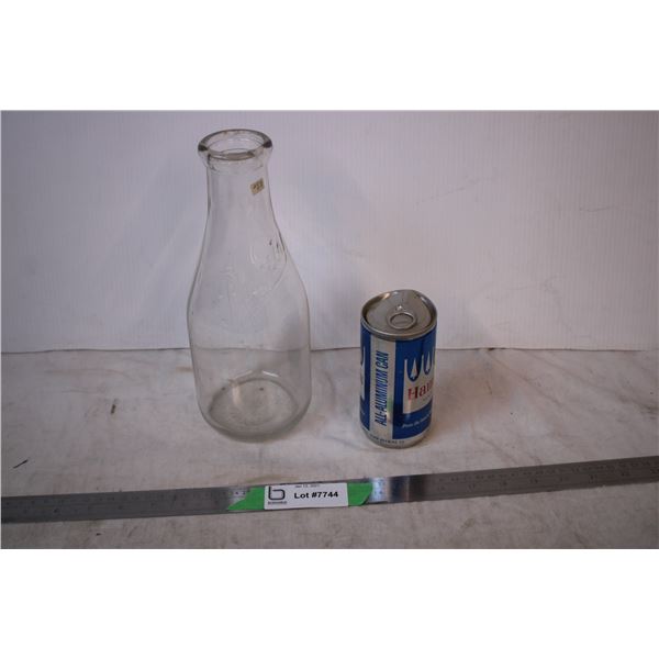 Purity Milk Glass Jar,full Hamm’s Beer can