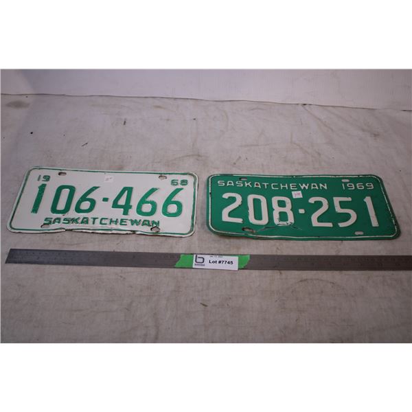 Saskatchewan Plates 1968,69