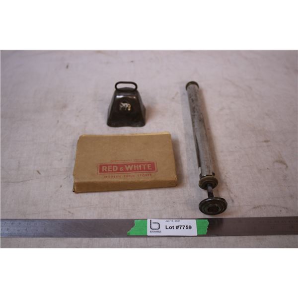 Metal bell,air Pump,Red&white Book