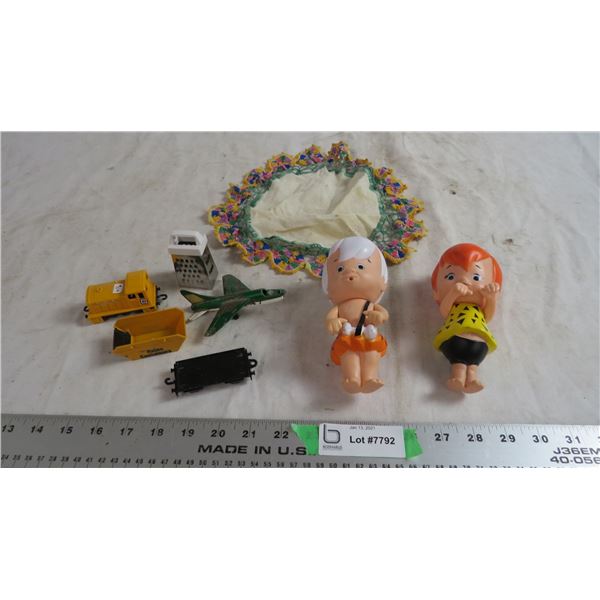 Kenner vintage pebbles + bam bam figures + other small toys