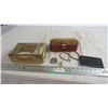 1922 cigar wooden box + cedar box, lighter, misc