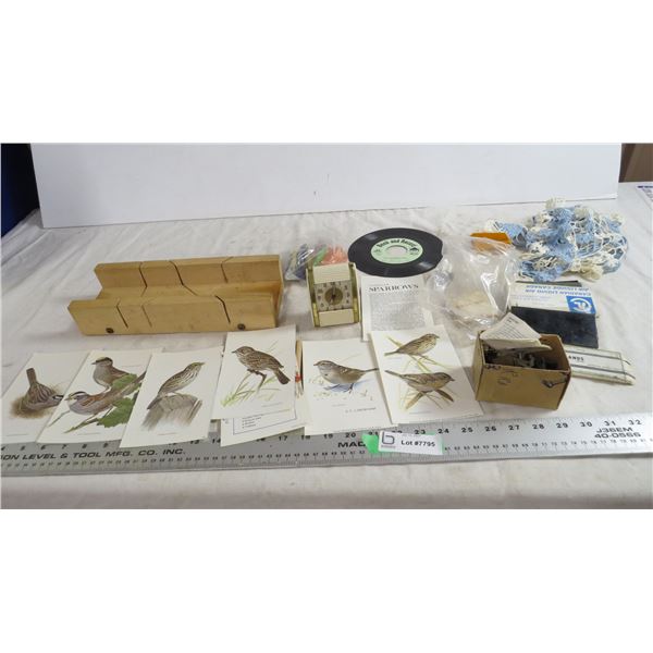 vintage cards, westclox travel clock, misc vintage welding goggle replacement lens