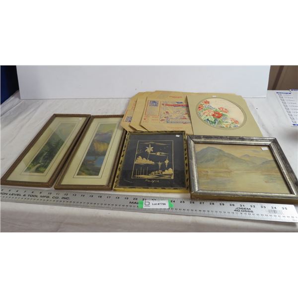 vintage pictures, paper placemats, misc