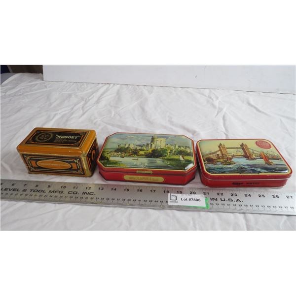 3 vintage tins