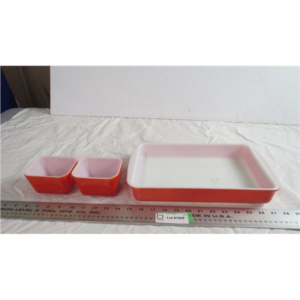 pyrex refrigerator dishes, baking plate (no lids)