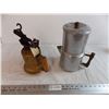 Image 1 : Brass blowtorch + antique coffee percolator