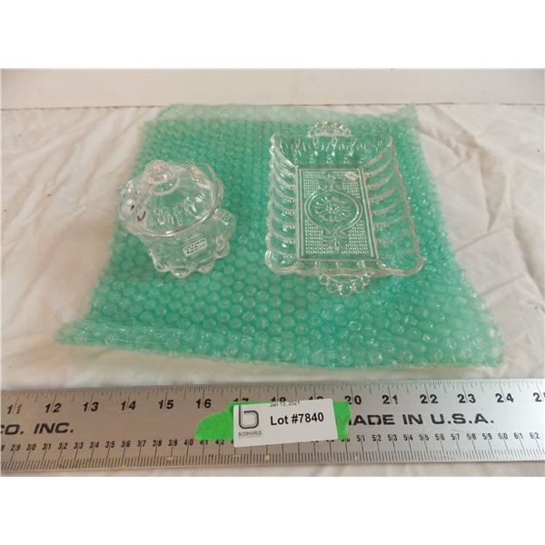 glass cracker jar + butter dish