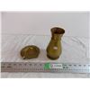 Image 1 : Heavy Brass vase + brass ash-tray
