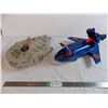 miniature star wars figures with falcon + x-men jet (1990's)