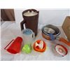 Image 2 : tupperware pitchers + coffee pot, misc toy dishes