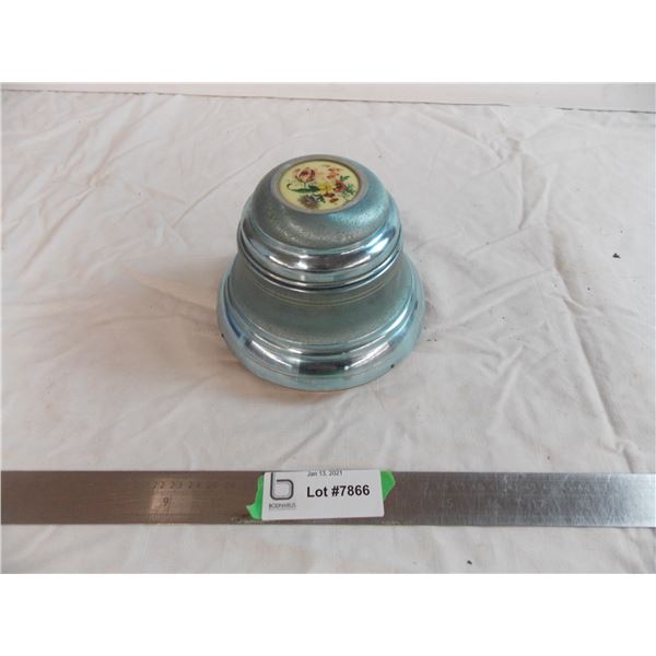 vintage bell shaped music box (works) - metal jewellery holder