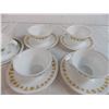 Image 2 : (5) Corelle cup saucers (4 brown, 1 green)
