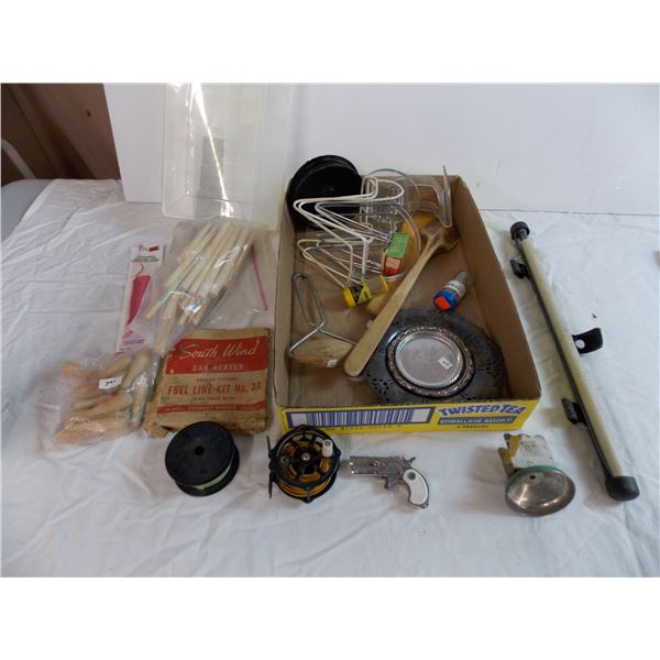 box of trinkets + vintage miscellaneous