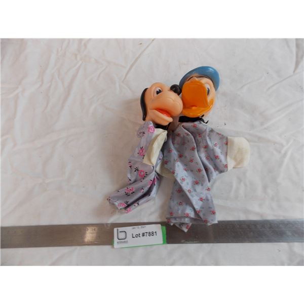 Donald Duck & Pluto - Vintage Walt Disney Hand puppets