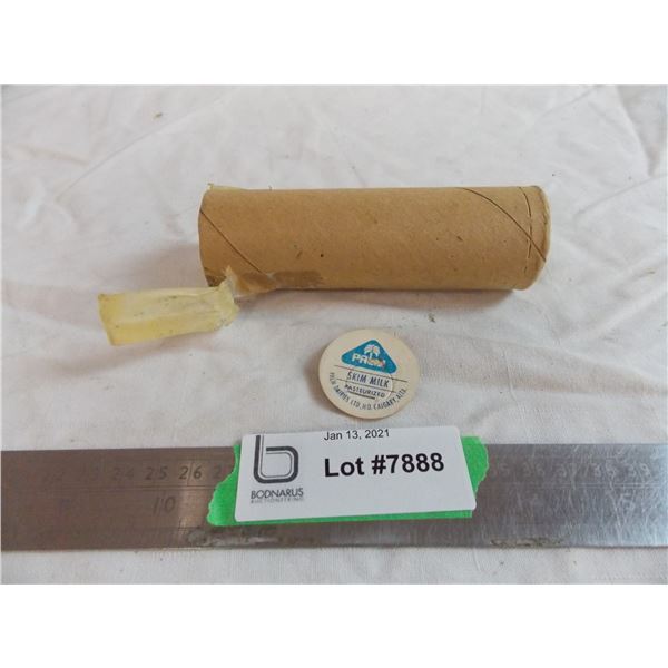 factory roll (full) of Palm Dairy Milk Caps - 1 3/8" (3.5cm) diameter