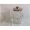 Image 5 : Glass cookie jar (with lid) + Glass Vases + long lamp shade