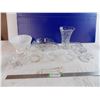 Glass Pestle, "made in canada" globes, candle holders, base, fireking bowl