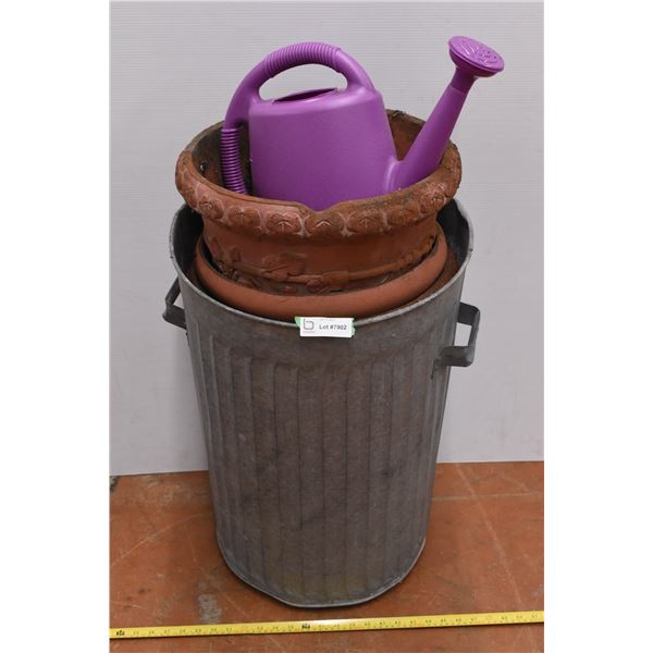 Garbage Can & Used Pots