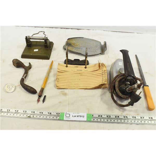 Misc. Vintage Items – Iron, Calligraphy Pen