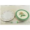 Set of 4 Plates & One Gold Rimmed Plate
