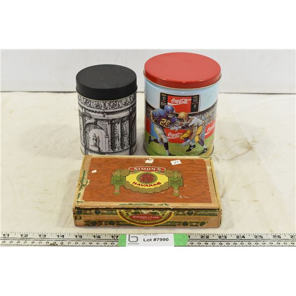 Coca Cola Tin, Cigar Box and Misc. Tin