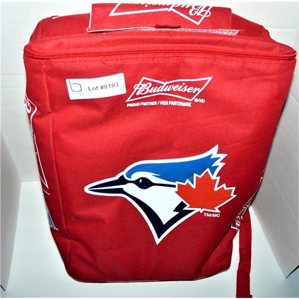 New TO Blue Jays Bud Light Red Cooler Bag+Backpack + 2 Light Up Glasses
