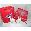 Image 5 : New TO Blue Jays Bud Light Red Cooler Bag+Backpack + 2 Light Up Glasses