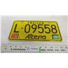 Image 1 : Alberta trailer plate, 79-80 stickers