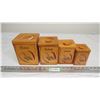Image 1 : wooden 4pc cannister set