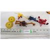Image 1 : plastic toy tractor rims + small toys