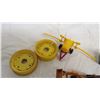 Image 2 : plastic toy tractor rims + small toys