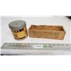 Image 1 : wood brookfield cheese spread box + tobacco tin