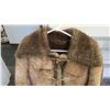 Image 2 : Vintage Lantry Leather brand mens fur coat - zipper working- size looks like a medium - has one hole