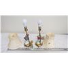 Image 4 : 2X THE BID PRICE - Vintage wales made in Japan lamps (working) - one shade has hole