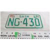 Image 1 : Snowmobile motorbike Saskatchewan License Plate
