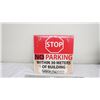 Image 1 : stop no parking sign - aluminum on plastic?